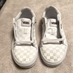 Gently used holographic white vans size 6